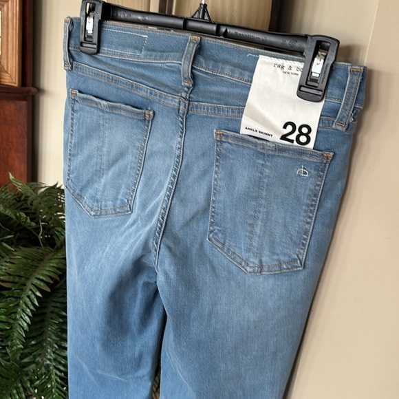 Brand New Rag & Bone Ankle Skinny Jeans Mid Rise Hamilton Blue Stretch Denim - Picture 5 of 16